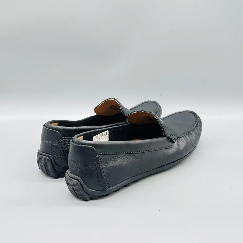 Clarks Shoes Mens 8.5 Black Leather Hamilton Free Driving Moc Loafers Comfort